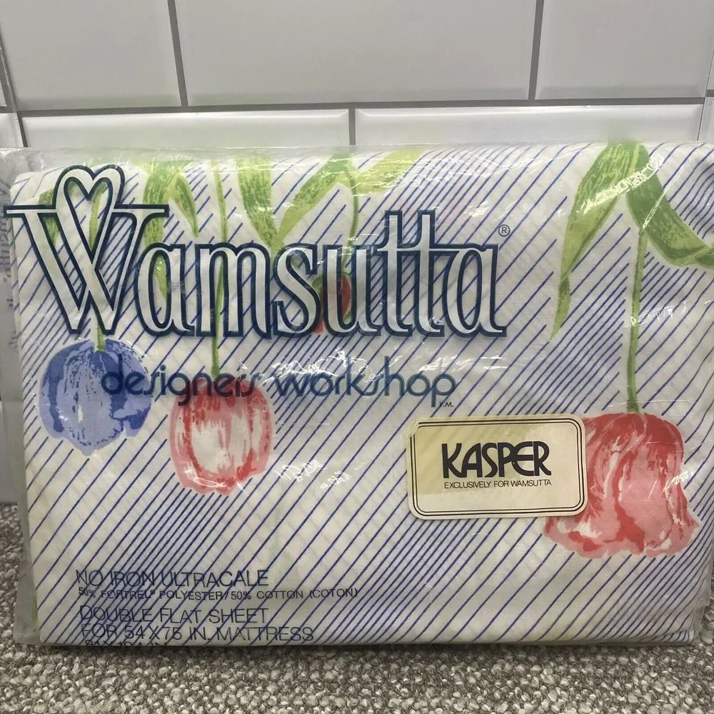 Wamsutta Flat Sheet Double 54 X 75 In‎ VTG Tulip Pattern New Sealed Package